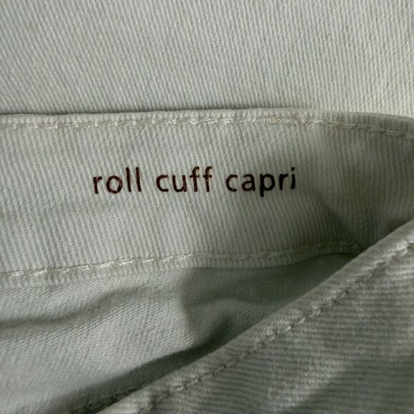 Simply Vera by Vera Wang Women's Size 6 Cream Roll Cuff Capri Denim Jeans - Picture 3 of 6